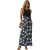 image:imageGRECERELLE Womens Summer Sleeveless Casual Long Tank Maxi Dress with Pockets XS3XLFloral White Lily