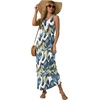 image:imageGRECERELLE Womens Summer Sleeveless Casual Long Tank Maxi Dress with Pockets XS3XLFloral White Monotherapy