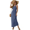 image:imageGRECERELLE Womens Summer Sleeveless Casual Long Tank Maxi Dress with Pockets XS3XLGray Blue