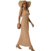 image:imageGRECERELLE Womens Summer Sleeveless Casual Long Tank Maxi Dress with Pockets XS3XLKhaki