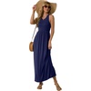 image:imageGRECERELLE Womens Summer Sleeveless Casual Long Tank Maxi Dress with Pockets XS3XLNavy Blue