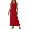 image:imageGRECERELLE Womens Summer Sleeveless Casual Long Tank Maxi Dress with Pockets XS3XLRed