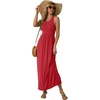 image:imageGRECERELLE Womens Summer Sleeveless Casual Long Tank Maxi Dress with Pockets XS3XLRed