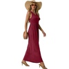 image:imageGRECERELLE Womens Summer Sleeveless Casual Long Tank Maxi Dress with Pockets XS3XLWine Red