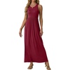 image:imageGRECERELLE Womens Summer Sleeveless Casual Long Tank Maxi Dress with Pockets XS3XLWine Red