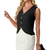 image:imageGRECERELLE Womens Summer Sleeveless V Neck Sweater Vest Knit Tank TopAblack