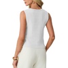 image:imageGRECERELLE Womens Summer Sleeveless V Neck Sweater Vest Knit Tank TopAwhite
