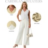 image:imageGRECERELLE Womens Summer Sleeveless V Neck Sweater Vest Knit Tank TopAwhite