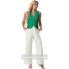 image:imageGRECERELLE Womens Summer Sleeveless V Neck Sweater Vest Knit Tank TopBright Green