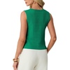 image:imageGRECERELLE Womens Summer Sleeveless V Neck Sweater Vest Knit Tank TopBright Green