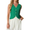 image:imageGRECERELLE Womens Summer Sleeveless V Neck Sweater Vest Knit Tank TopBright Green