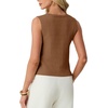 image:imageGRECERELLE Womens Summer Sleeveless V Neck Sweater Vest Knit Tank TopBrown