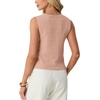 image:imageGRECERELLE Womens Summer Sleeveless V Neck Sweater Vest Knit Tank TopCoral Pink