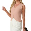 image:imageGRECERELLE Womens Summer Sleeveless V Neck Sweater Vest Knit Tank TopCoral Pink