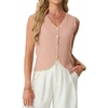 image:imageGRECERELLE Womens Summer Sleeveless V Neck Sweater Vest Knit Tank TopCoral Pink