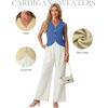 image:imageGRECERELLE Womens Summer Sleeveless V Neck Sweater Vest Knit Tank TopDenim Blue