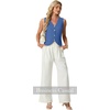image:imageGRECERELLE Womens Summer Sleeveless V Neck Sweater Vest Knit Tank TopDenim Blue