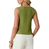 image:imageGRECERELLE Womens Summer Sleeveless V Neck Sweater Vest Knit Tank TopDill Green