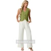 image:imageGRECERELLE Womens Summer Sleeveless V Neck Sweater Vest Knit Tank TopDill Green