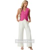 image:imageGRECERELLE Womens Summer Sleeveless V Neck Sweater Vest Knit Tank TopHot Pink