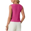 image:imageGRECERELLE Womens Summer Sleeveless V Neck Sweater Vest Knit Tank TopHot Pink