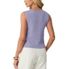 image:imageGRECERELLE Womens Summer Sleeveless V Neck Sweater Vest Knit Tank TopLavender