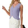image:imageGRECERELLE Womens Summer Sleeveless V Neck Sweater Vest Knit Tank TopLavender
