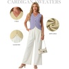image:imageGRECERELLE Womens Summer Sleeveless V Neck Sweater Vest Knit Tank TopLavender