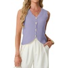 image:imageGRECERELLE Womens Summer Sleeveless V Neck Sweater Vest Knit Tank TopLavender