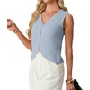 image:imageGRECERELLE Womens Summer Sleeveless V Neck Sweater Vest Knit Tank TopLight Blue