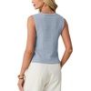 image:imageGRECERELLE Womens Summer Sleeveless V Neck Sweater Vest Knit Tank TopLight Blue