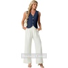 image:imageGRECERELLE Womens Summer Sleeveless V Neck Sweater Vest Knit Tank TopNavy Blue