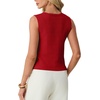 image:imageGRECERELLE Womens Summer Sleeveless V Neck Sweater Vest Knit Tank TopRed