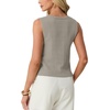 image:imageGRECERELLE Womens Summer Sleeveless V Neck Sweater Vest Knit Tank TopSmoky Gray