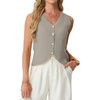 image:imageGRECERELLE Womens Summer Sleeveless V Neck Sweater Vest Knit Tank TopSmoky Gray