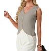 image:imageGRECERELLE Womens Summer Sleeveless V Neck Sweater Vest Knit Tank TopSmoky Gray