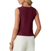 image:imageGRECERELLE Womens Summer Sleeveless V Neck Sweater Vest Knit Tank TopWine Red