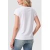 image:imageGRECERELLE Womens Summer Tops Cap Sleeve Crew Neck Basic TShirtAwhite
