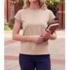 image:imageGRECERELLE Womens Summer Tops Cap Sleeve Crew Neck Basic TShirtCoffee Gray