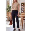 image:imageGRECERELLE Womens Summer Tops Cap Sleeve Crew Neck Basic TShirtCoffee Gray