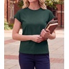 image:imageGRECERELLE Womens Summer Tops Cap Sleeve Crew Neck Basic TShirtDark Green