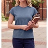 image:imageGRECERELLE Womens Summer Tops Cap Sleeve Crew Neck Basic TShirtDenim Blue