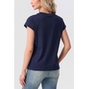image:imageGRECERELLE Womens Summer Tops Cap Sleeve Crew Neck Basic TShirtNavy Blue