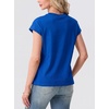 image:imageGRECERELLE Womens Summer Tops Cap Sleeve Crew Neck Basic TShirtRoyal Blue