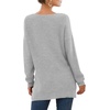 image:imageGRECERELLE Womens VNeck Long Sleeve Side Split Loose Casual Knit Pullover Sweater Blouse09 Gray