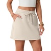 image:imageGRECERELLE 2026 Active Skirts for Women with Builtin Shorts and Pockets for Golf Tennis Hiking Workout Casual SkortOatmeal