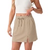 image:imageGRECERELLE 2026 Women Active Skirts with Side Slit Builtin Shorts amp Pockets for Tennis Golf Athletic Casual SkortKhaki