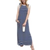 Navy Blue White Strip