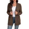 image:imageGRECERELLE 2026 Womens Long Sleeve Cable Knit Cardigan Sweater with Pockets02dark Khaki