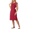 image:imageGRECERELLE 2026 Womens Summer Casual WrinkleFree Midi Dress with PocketsWine Red
